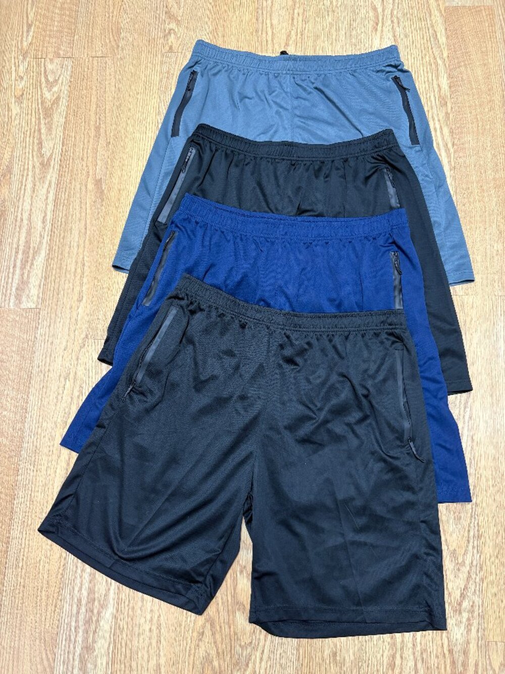 4 Men's Draw String Shorts Two Zip Pockets Elastic Waist Size XXL Polyester